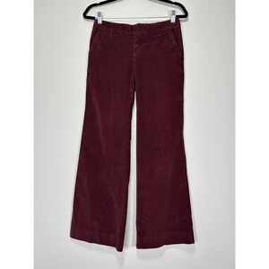Gap Stretch Womens Burgundy Corduroy Wide Leg Pants Size 1
